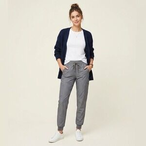 FIGS Charlotte 21 Pocket Slim Scrub Pants Womens XXS Grey Joggers New